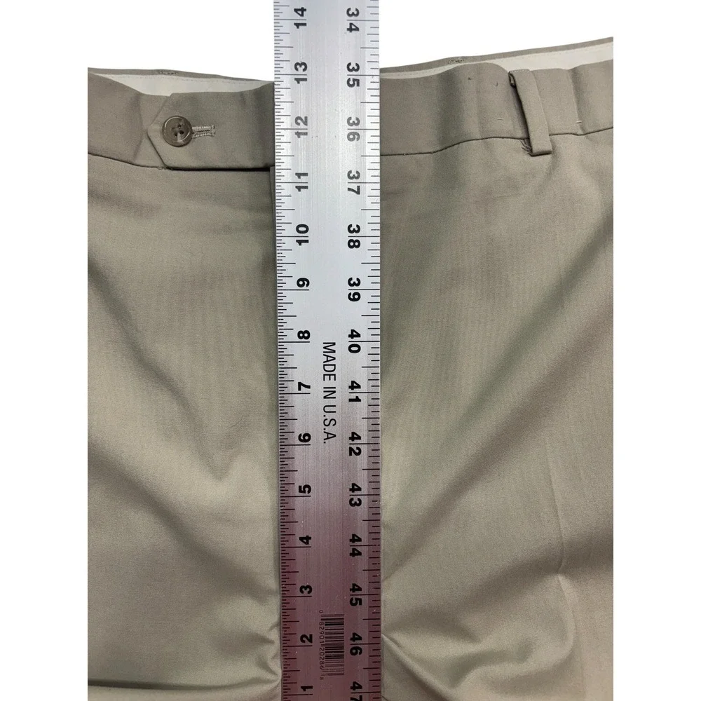 Brooks Brothers Brookspoplin 48R 43x39 Tan Cotton 2pc Pant Suit Flat Front Mens